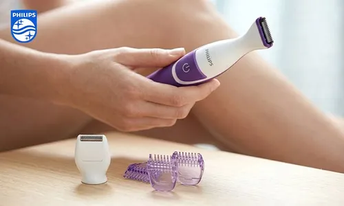 Philips Essential Bikini Trimmer - Trim, Shave & Style | 3 Length Settings | Rounded Tips!
