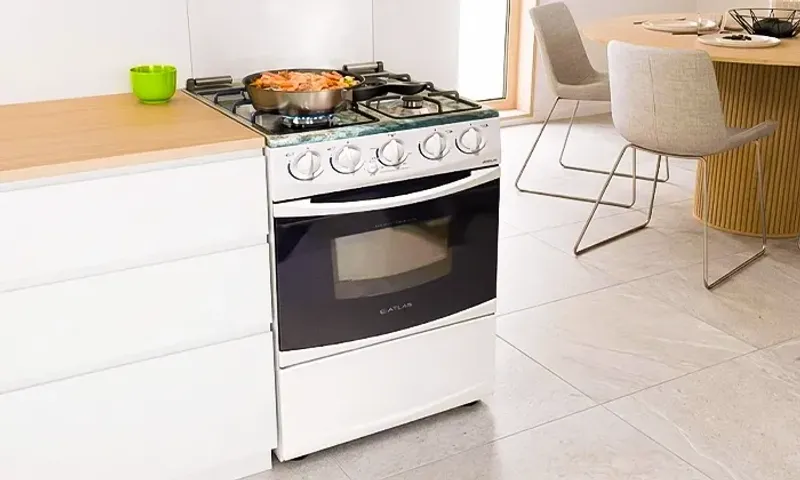 Atlas ATENAS-4 50×50 Gas Cooker - 4 Burners | Safety Valve | Glass Door | Made in Brazil!