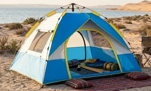 Dual Color Portable Automatic Dome Tent - 3–4 Person | Pop-Up Setup!
