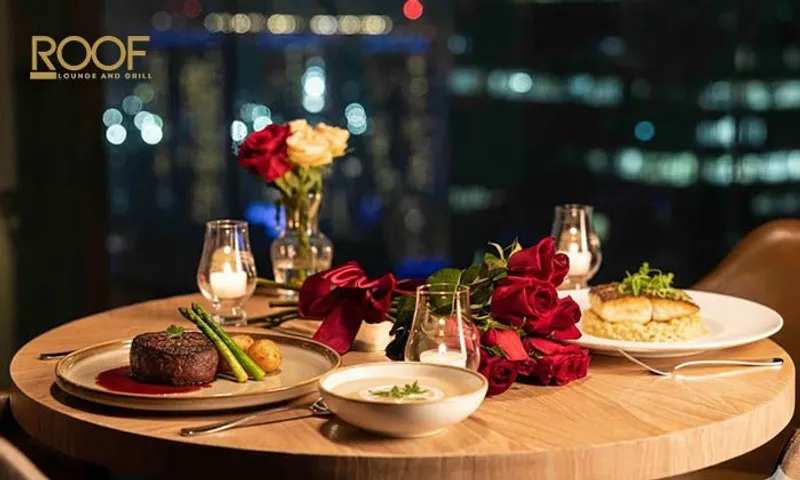 Heartfelt Dinner Set Menu for Two at Roof Lounge & Grill!