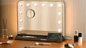 Green Lion Vanity Mirror - 224 LED Beads | 10X Magnifier | USB Charging Port!