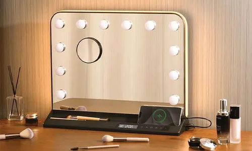 Green Lion Vanity Mirror - 224 LED Beads | 10X Magnifier | USB Charging Port!
