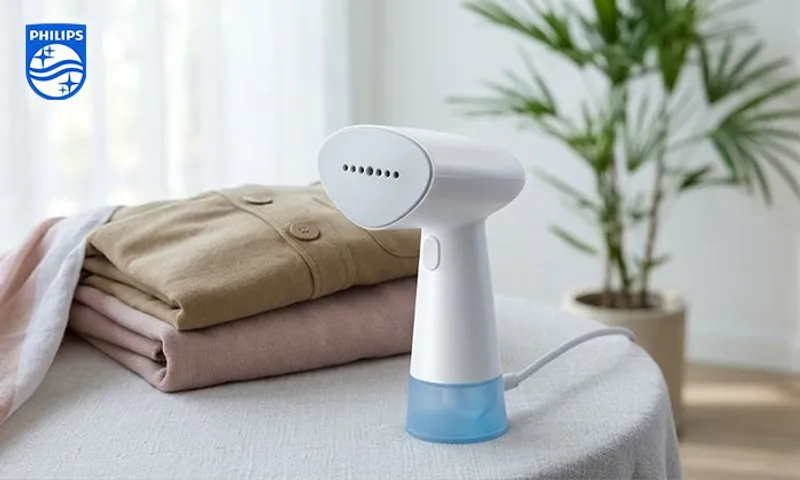 Philips Handheld Garment Steamer - Kills 99% Bacteria | No Ironing Board!