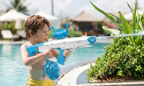 Green Lion Electric Water Gun – 15m Range | 850ml Tank | 40-Min Continuous Shooting!