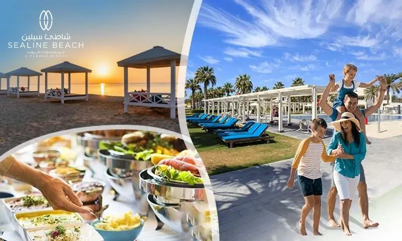 Pool & Beach Access with Dinner Buffet OR Meal at Sealine Beach Resort