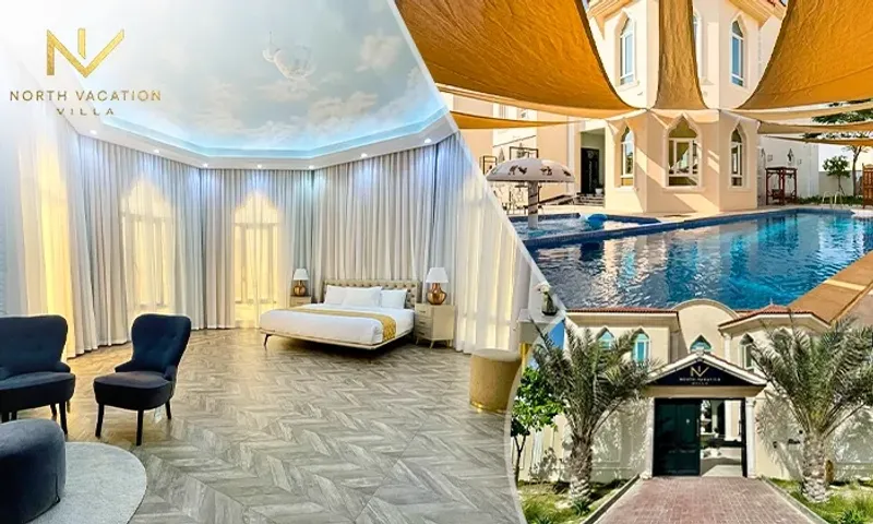 Private Villa Getaway for 20-25 Guests in North Doha with Pools, Padel & Games!