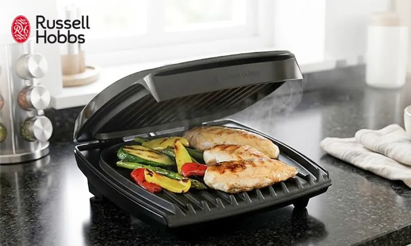 Russell Hobbs Family Grill GR20 – 42% Fat Reduction | Non-Stick Plates | 760W Power!