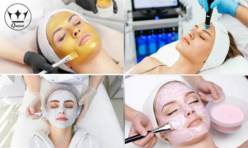 Facials for Ladies: Gold, Diamond Facial, Hydrafacial & More at Queens Salon!