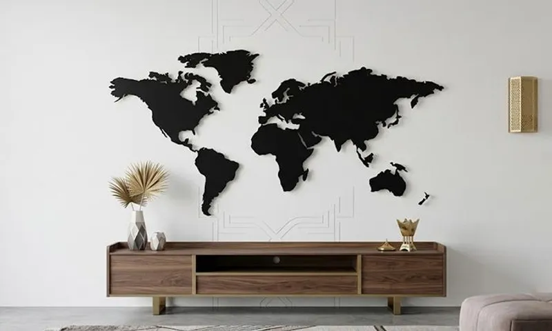 World Map Metal Wall Art - Premium 1.5mm Metal | Modern Home Décor!