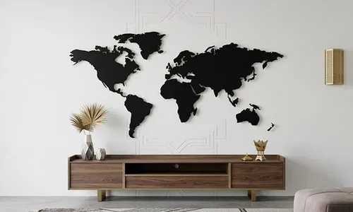 World Map Metal Wall Art - Premium 1.5mm Metal | Modern Home Décor!