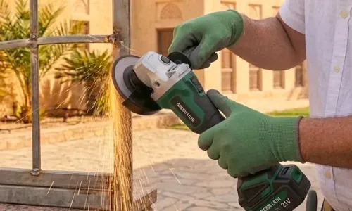 Green Lion GAG-900 Cordless Angle Grinder – 900W | 12,000 RPM | 3-Speed | 2× 21V 4.0Ah Batteries!