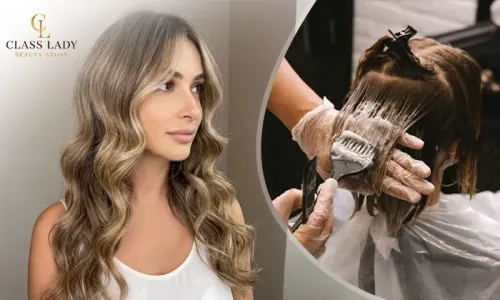 Full Hair Color, Highlights or Balayage with Cut & Treatment at Class Lady Salon!