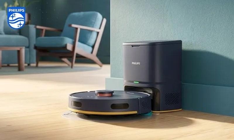Philips HomeRun 2000 Series Robot Vacuum Cleaner - 6000Pa Suction | Vac & Mop | 70-Day Auto-Empty!
