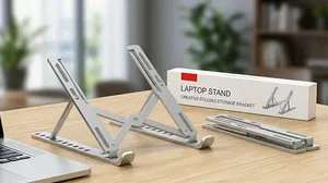 Adjustable Foldable Laptop Stand – 6-Level Height | Portable & Ergonomic!