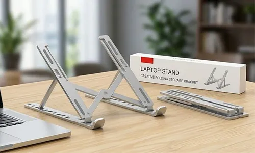 Adjustable Foldable Laptop Stand – 6-Level Height | Portable & Ergonomic!