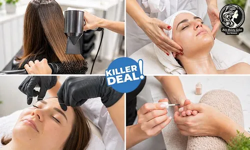 Killer Beauty Deal: Classic Facial + Hair Spa + Blow-Dry + Upper Lip & Eyebrow Waxing OR Threading + Mani-Pedi + Foot Massage!