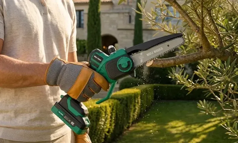 Green Lion GES-6 Cordless Electric Chainsaw – 1100W Brushless | 150mm Bar | 8m/s Chain Speed!