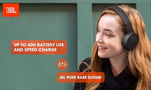 JBL BT510 Bluetooth Headphones - Powerful Bass | Foldable | Long Battery Life!