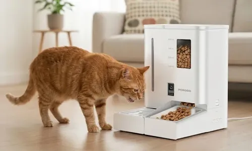 Porodo Petmate Automatic Pet Feeder – HD Camera | 5L Food Tank | Wi-Fi App Control!