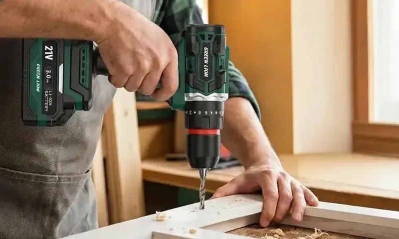 Green Lion GD-12 Edge Pro Cordless Hammer Drill – 45Nm | 25,600 BPM | 2× 21V Batteries | 69-Piece Kit!