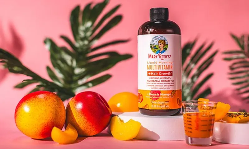 MaryRuth's Liquid Multivitamin and Hair Growth 450ml – Lustriva | Biotin 10000mcg | Peach Mango!