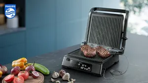 Philips 7000 Series Contact Grill HD6307/70 – Temperature Probe | Digital Control | Opens 180°!