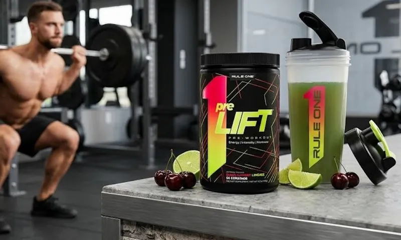 Rule 1 preLIFT Pre-Workout 330mg - Black Cherry Limeade - Caffeine | Citrulline | 30 Servings!