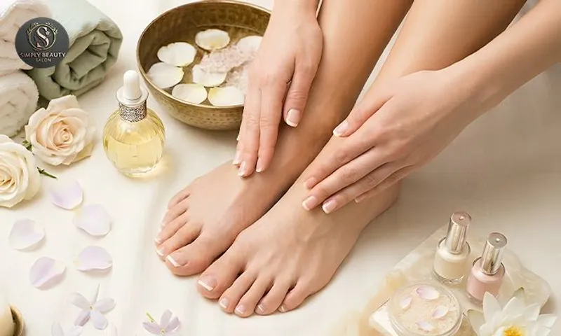 Pamper Your Hands & Feet with Mani-Pedi, Foot Spa & Nail Services for Ladies at Simply Beauty Salon!
