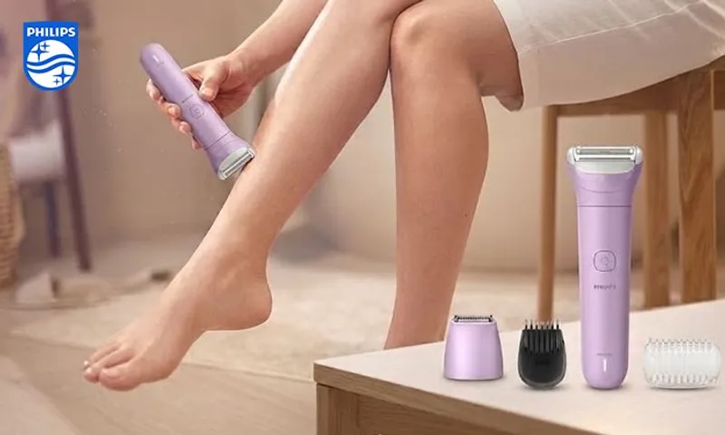 Philips Lady Shaver Series 6000 - 0.2mm Shave | 80-Min Battery | Wet & Dry!