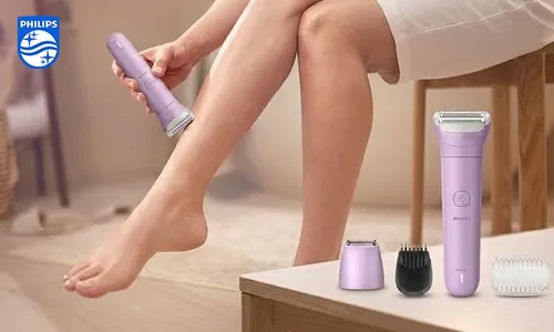 Philips Lady Shaver Series 6000 - 0.2mm Shave | 80-Min Battery | Wet & Dry!