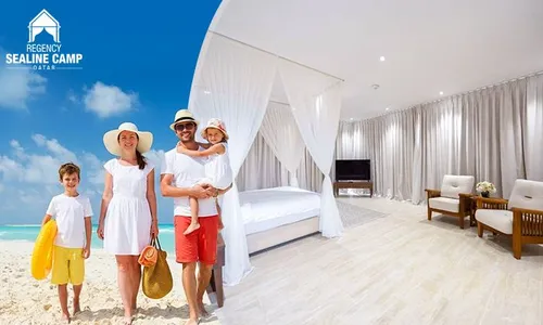 Arabian Desert Day Camp Escape for TWO with Family Tent OR Patio Room & Meals at Regency Sealine 5-Star Luxury Resort!