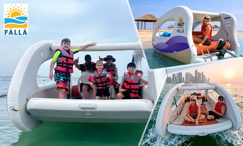 Explore Doha by Sea! Self-Drive Electric Boat Experience for Groups at FÄLLÄ, West Bay Beach!