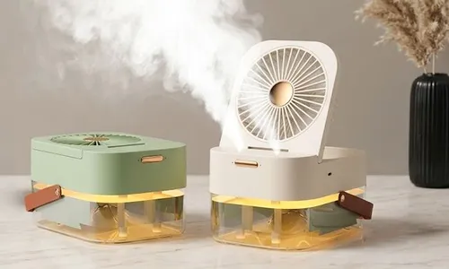 Portable Air Conditioner Fan – 3 Speed | Dual Spray | USB Rechargeable!