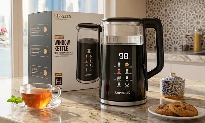 LePresso Electric Window Kettle 1.7L - Strix Control | Interactive Display!
