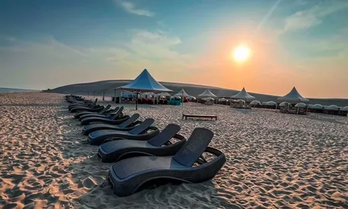 Overnight Desert Camping Experience: Dinner & Breakfast Buffet, Beach Access, Dome Tent & More for TWO!