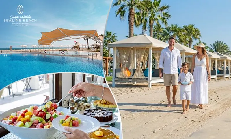 Pool & Beach Access with Dinner Buffet OR Meal at Sealine Beach Resort!