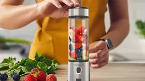 Powerology 6-Blade Portable Juicer 450ml - 126W | Ice Crush | Borosilicate Glass!