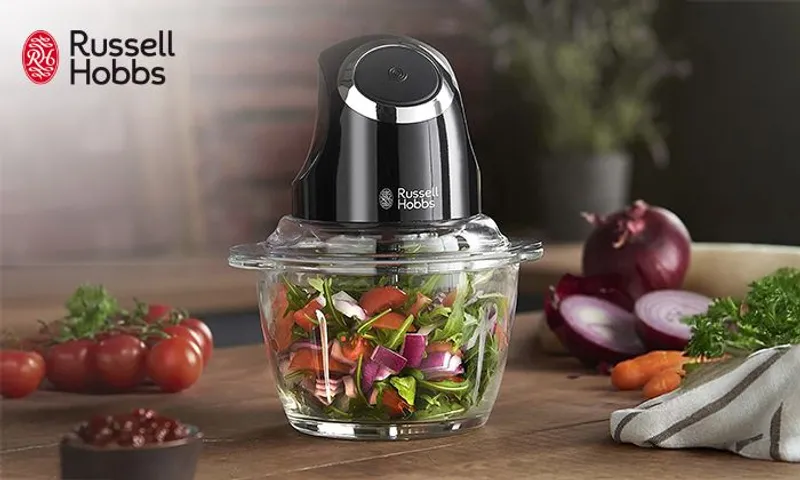 Russell Hobbs Desire Mini Chopper - One Touch | Steel Blade | Glass Bowl!